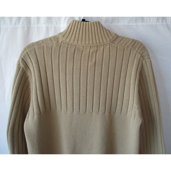 Eddie Bauer Men's Long Sleeve Tan Ribbed Knit Sweater Size Large - Picture 5 of 8